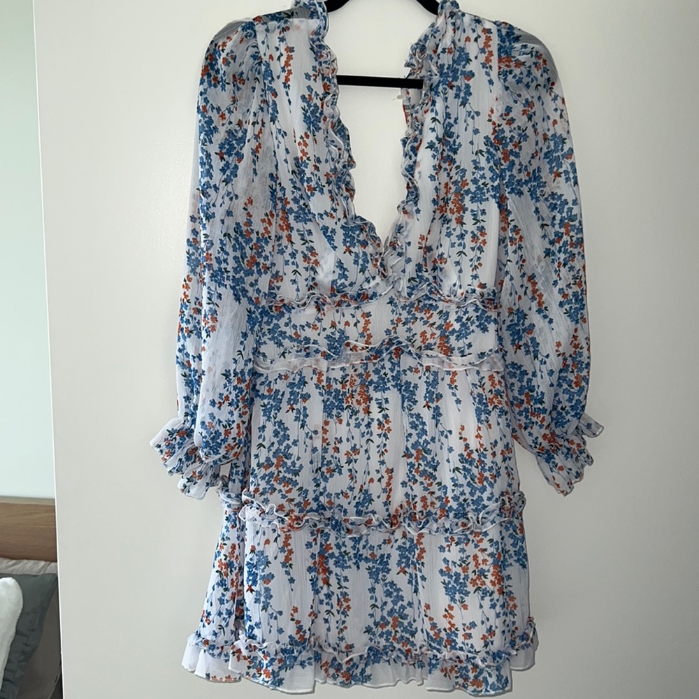 Floral Mini Dress Open Back